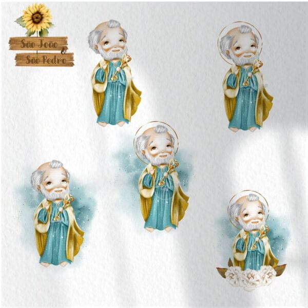 Kit Digital São João e São Pedro Santinhos Católicos Png