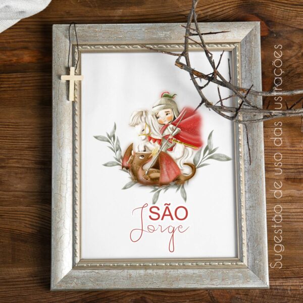 Kit Digital São Jorge Santinhos Católicos Imagens Png