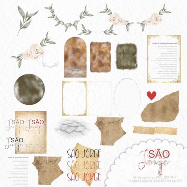 Kit Digital São Jorge Santinhos Católicos Imagens Png