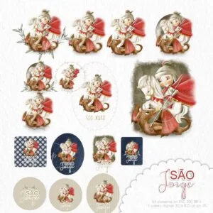 Kit Digital São Jorge Santinhos Católicos Imagens Png 4 Kit Digital São Jorge Santinhos Católicos Imagens Png
