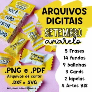 Kit Digital Setembro Amarelo Frases Balinhas Ilustrações 7 kit digital setembro amarelo frases balinhas ilustracoes 7