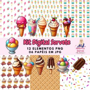 kit digital sorvete png scrapbook