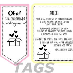 kit digital tags encomendas embalagens