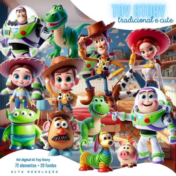 Kit Digital Toy Story Buzz Woody Png Cute Fofo Ilustrações