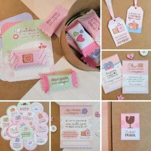 Kit Digital Umboxing Mimos Fofos P Clientes Tags Etiquetas
