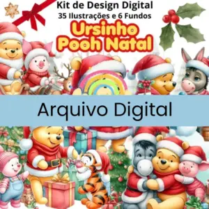 Kit Digital Ursinho Pooh Natal Png Scrapbooking E Artesanato 2