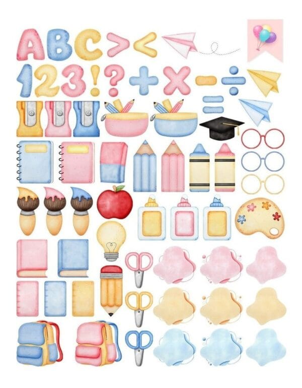 Kit Digital Volta As Aulas Aquarelado Animais Fofinhos Png