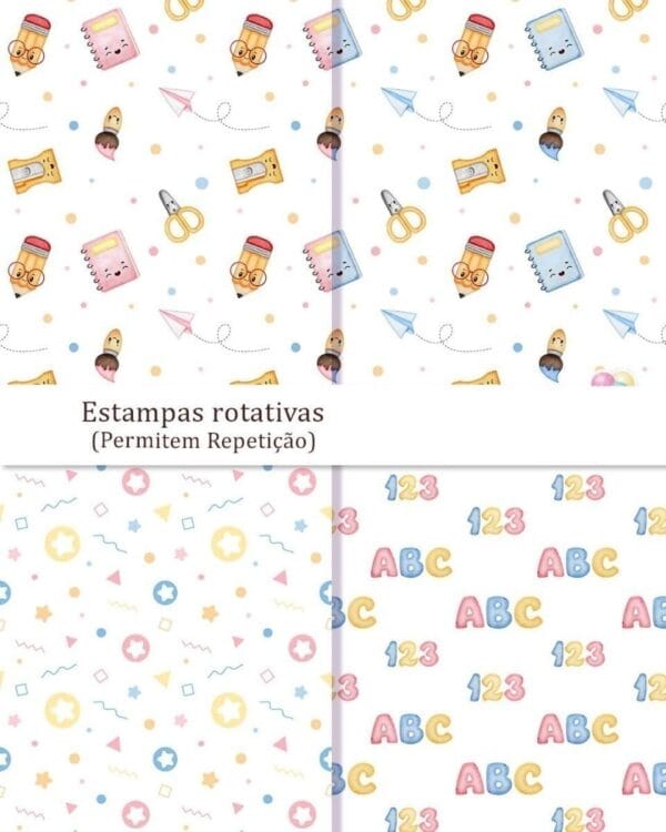 Kit Digital Volta As Aulas Aquarelado Animais Fofinhos Png