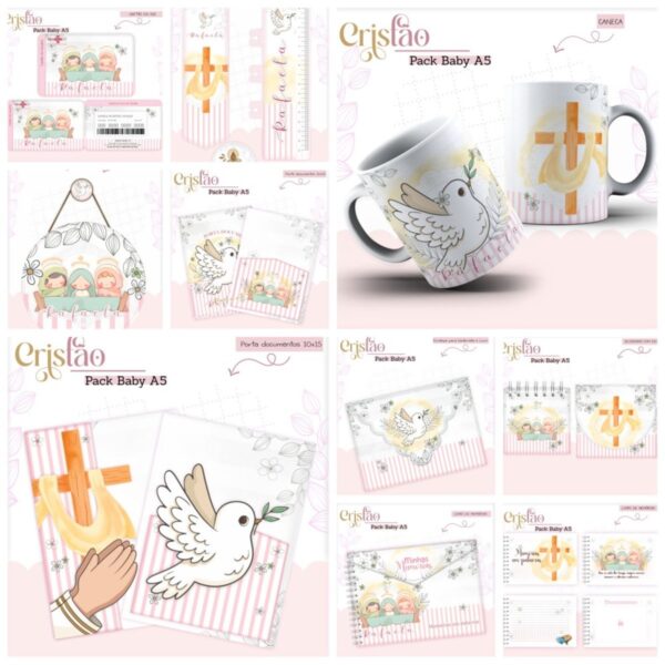 Kit Encadernação Baby Cristão Menina - Arquivo Digital