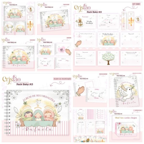 Kit Encadernação Baby Cristão Menina - Arquivo Digital - Imagem 2