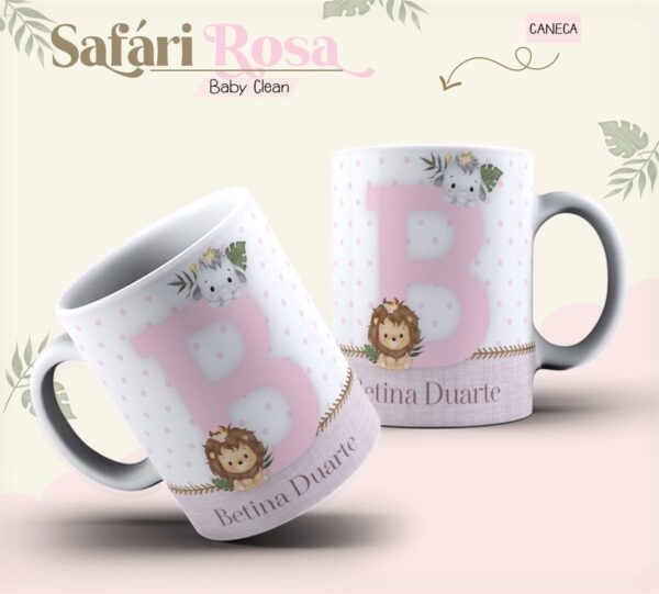 Kit Encadernação Baby Safari Rosa Inicial - Arquivo Digital - Imagem 4
