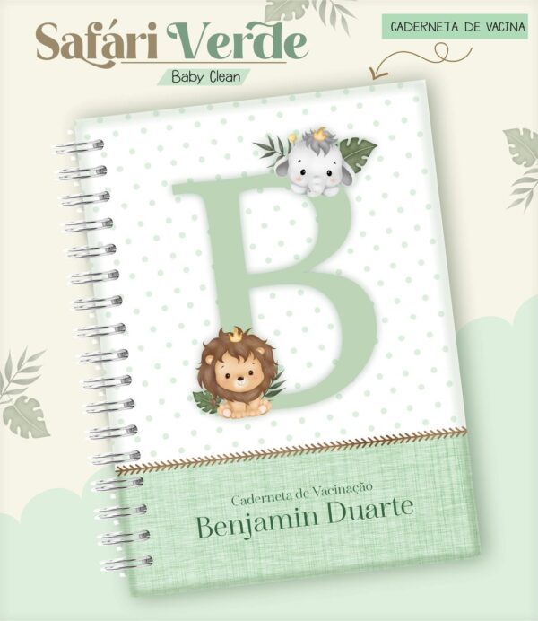 Kit Encadernação Baby Safari Verde Inicial - Arquivo Digital - Imagem 2