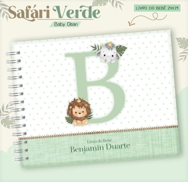Kit Encadernação Baby Safari Verde Inicial - Arquivo Digital - Imagem 4