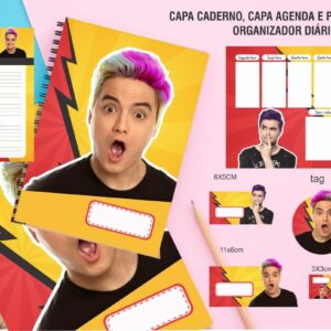 kit encadernacao felipe neto arquivo digital caderno felipe neto