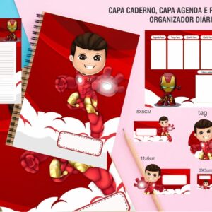 kit encadernacao homem de ferro arquivo digital papel e scrapbook