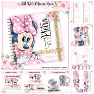 Kit Encadernação Infantil Minnie Rosa - Arquivo Digital