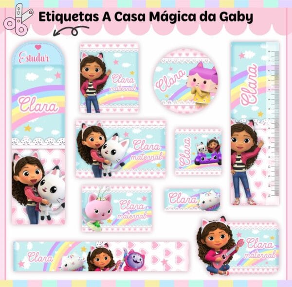 Kit Escolar a Casa Mágica Gabby - Arquivo Digital