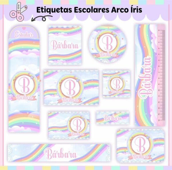 Kit Escolar Arco Íris - Arquivo Digital