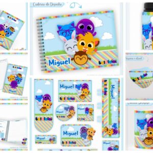 kit escolar bolofofo arquivo digital adesivos