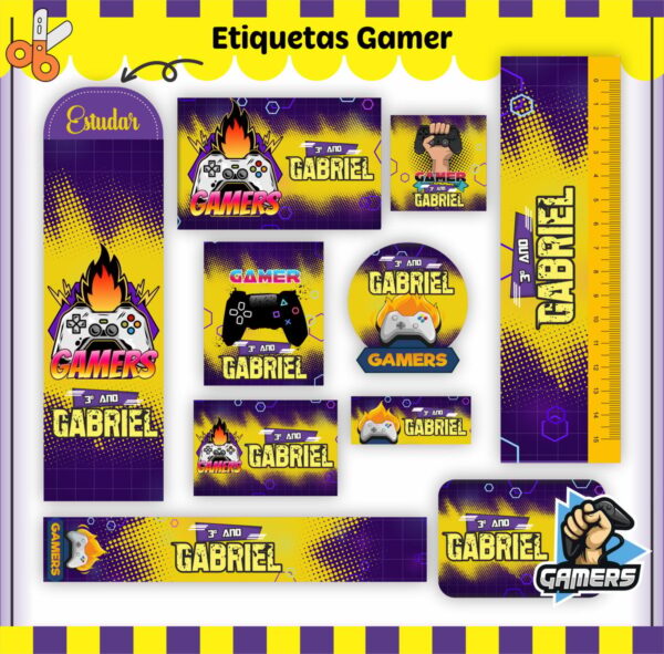 Kit Escolar Gamer - Arquivo Digital