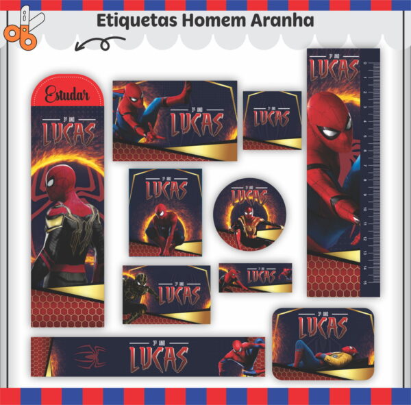 Kit Escolar Homem Aranha - Arquivo Digital - Imagem 2