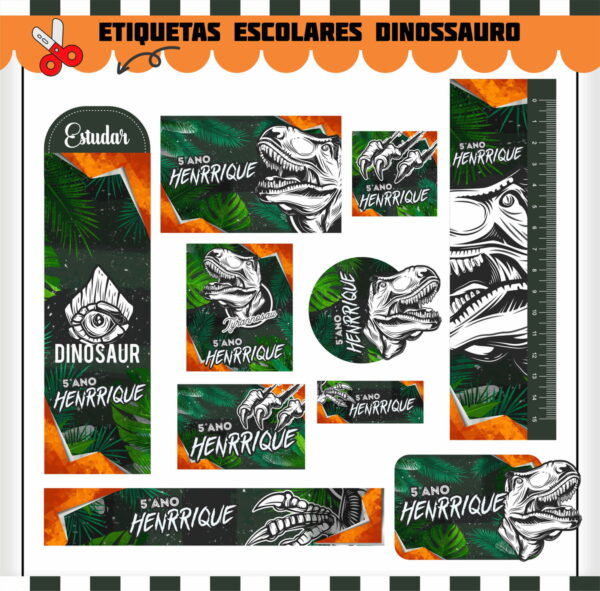 Kit Escolar Jurassic - Arquivo Digital - Imagem 2