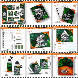 kit escolar jurassic arquivo digital volta as aulas menino