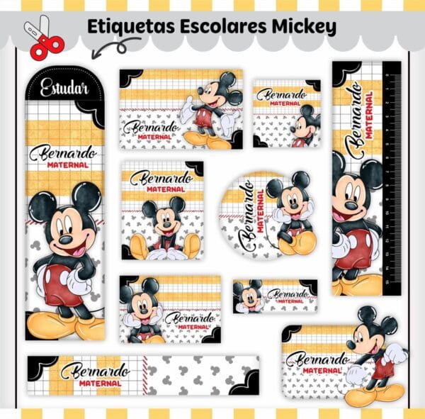 Kit Escolar Mickey Lindo - Arquivo Digital