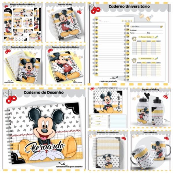 Kit Escolar Mickey Lindo - Arquivo Digital