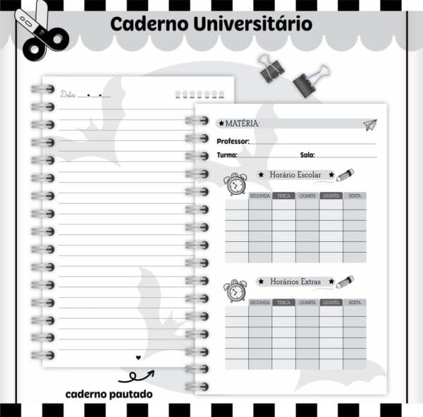 Kit Escolar Wandinha - Arquivo Digital
