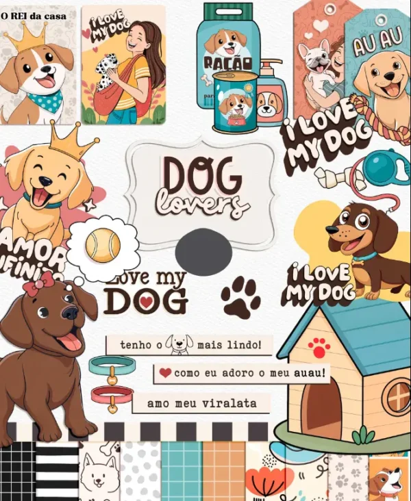Kit Estampa Digital para Amantes de Pets: Gatos e Cães