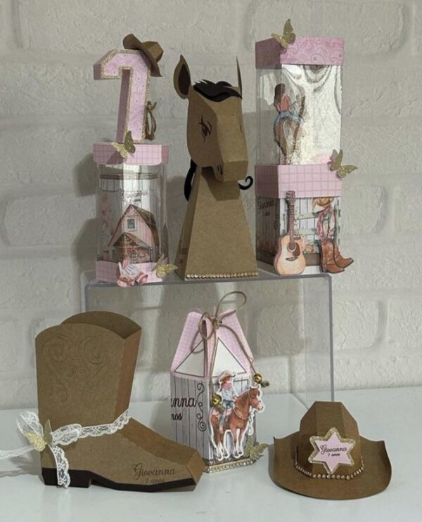 Kit Festa Cowboy Menina Rosa - Studio