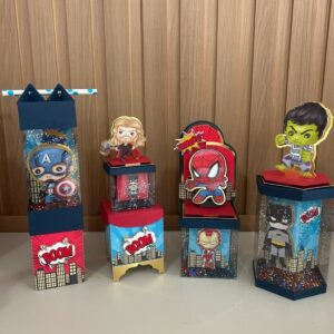 kit festa herois shaker studio papelaria personalizada