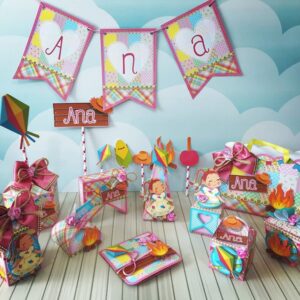 kit festa infantil festa junina menina papel e cia