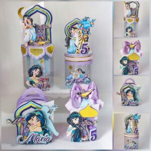 kit festa jasmine luxo studio e pdf caixa bala