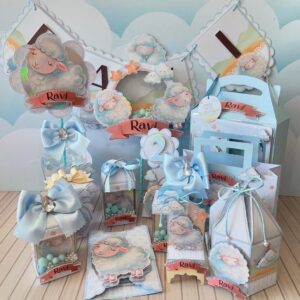kit festa ovelhinha azul luxo studio e pdf montagem