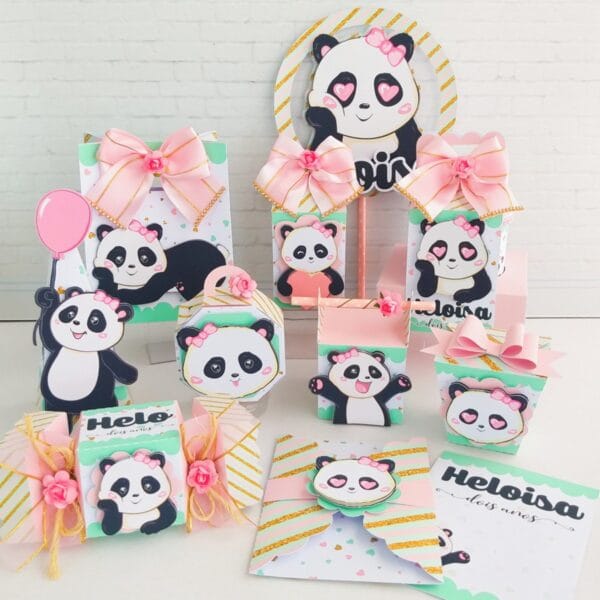 Kit Festa Panda Rosa - Arquivo Digital