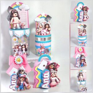 kit festa roblox menina studio e pdf papelaria 1