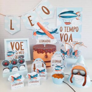 kit festa so um bolinho aviador arquivo digital festa pronta