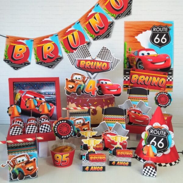 Kit Festa Só um bolinho Carros - Arquivo Digital