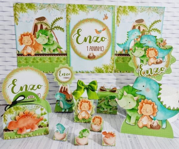 Kit Festa Só um bolinho Dinossauro Cute - Arquivo Digital