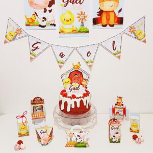 Kit Festa Só um bolinho Fazendinha Menino - Arquivo Digital