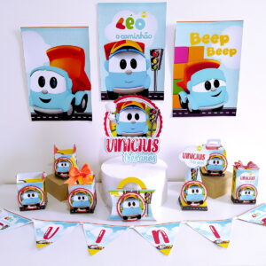 kit festa so um bolinho leo o caminhao arquivo digital kit decoracao de festa
