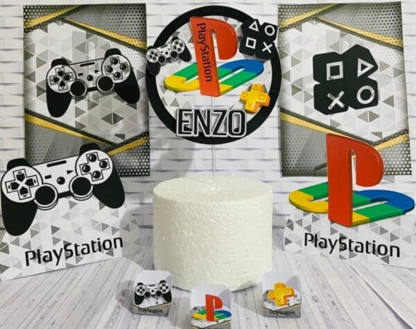 Kit Festa Só um bolinho Playstation - Arquivo Digital