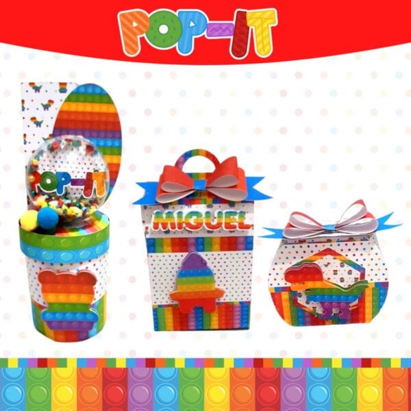 Kit Festa Só um bolinho Pop It Colorido - Arquivo Digital