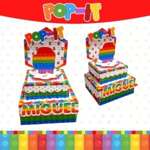 Kit Festa Só um bolinho Pop It Colorido - Arquivo Digital