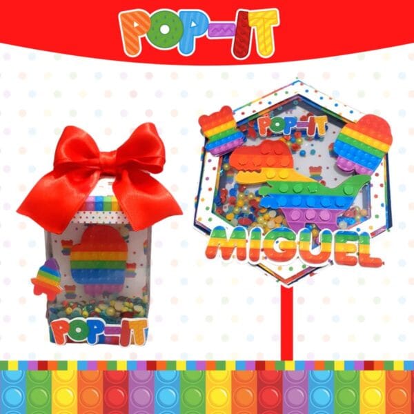 Kit Festa Só um bolinho Pop It Colorido - Arquivo Digital