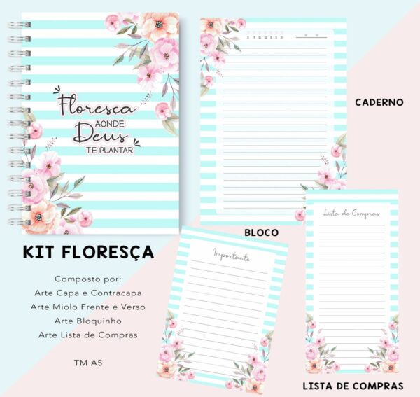 Kit Floresça Azul - Arquivo Digital
