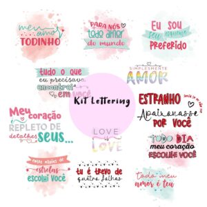 kit lettering dia dos namorados arquivo digital casal