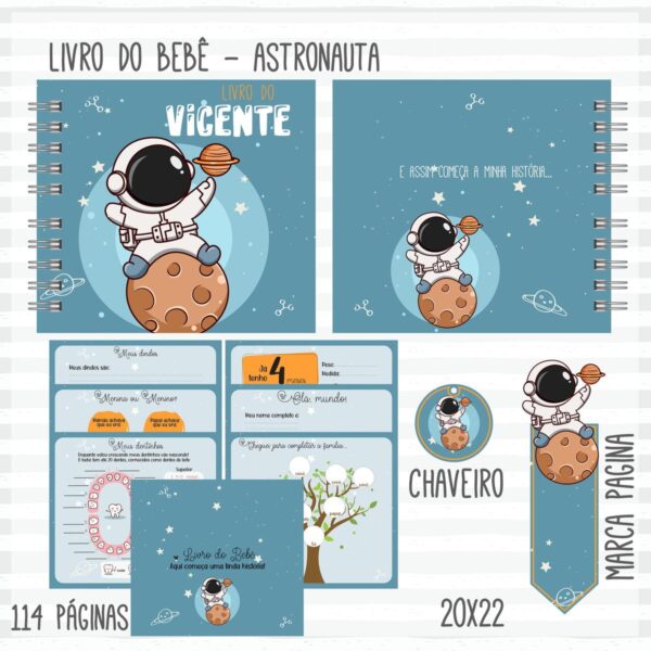Kit Maternidade Astronauta Menino - Arquivo Digital - Imagem 2